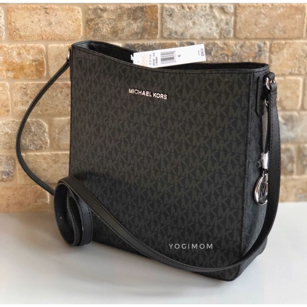 BUNDLE Michael Kors Jet set Travel Large MESSENGER Crossbody Purse Wallet Black - Picture 3 of 12